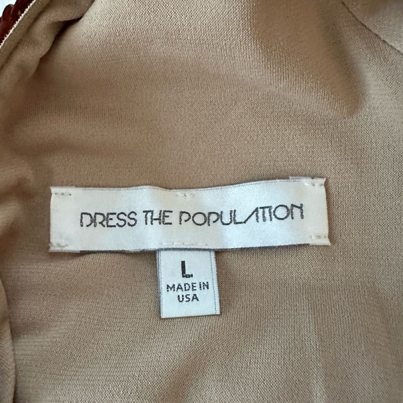 Dress the Population Lola Sequin Bodycon Dress w/ Open Back in Rose Gold - SZ L - Picture 9 of 9